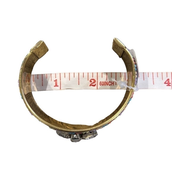 Multicolored Bead & Crystal Goldtone Cuff Bracelet by Stephan & Co. - Picture 14 of 14